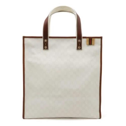 Pre-owned Canvas totes Gucci Vintage , White , Dames