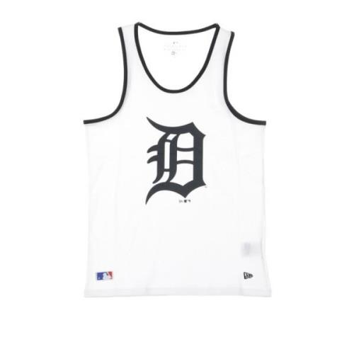 MLB Logo Tank Top in Wit/Marineblauw New Era , White , Heren