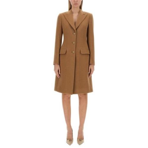 Wollen Enkellange Jas voor Vrouwen Dolce & Gabbana , Beige , Dames