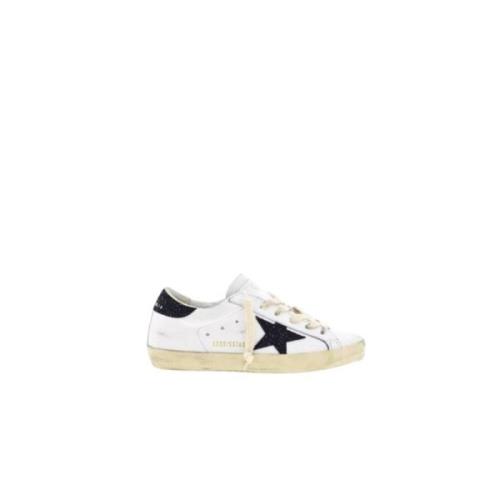 Super-Star Kristal Sneakers Wit Leer Golden Goose , White , Dames