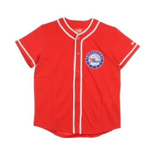 NBA Piping Button Up Rode Jersey New Era , Red , Heren