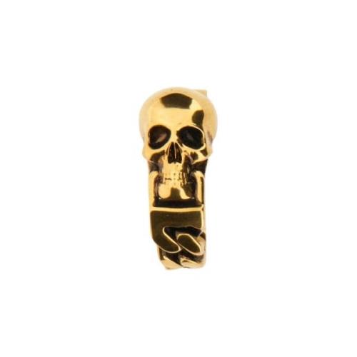 Skull Chain Ring Alexander McQueen , Yellow , Heren