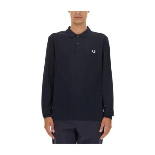 Logo Polo Shirt Fred Perry , Blue , Heren