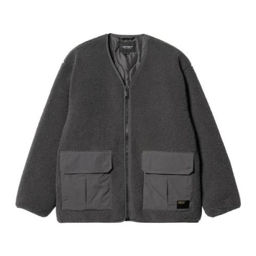 Grijze V-hals Fleecejas Carhartt Wip , Gray , Heren