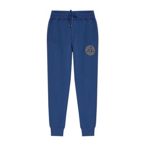 Blauwe Sweatpants voor Mannen Versace Jeans Couture , Blue , Heren