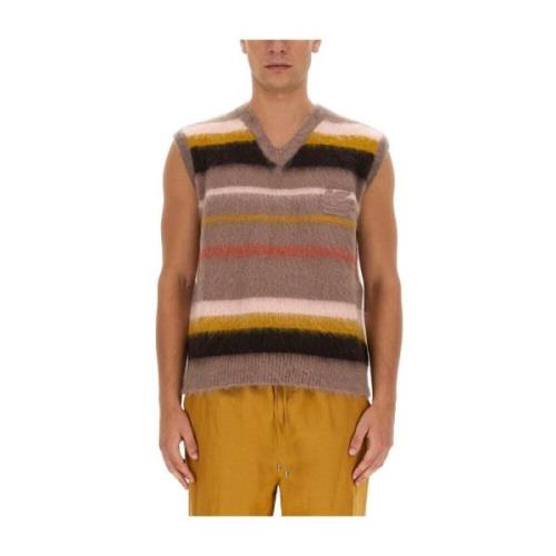 Gestreepte Mouwloze Gebreide Vest Etro , Multicolor , Heren