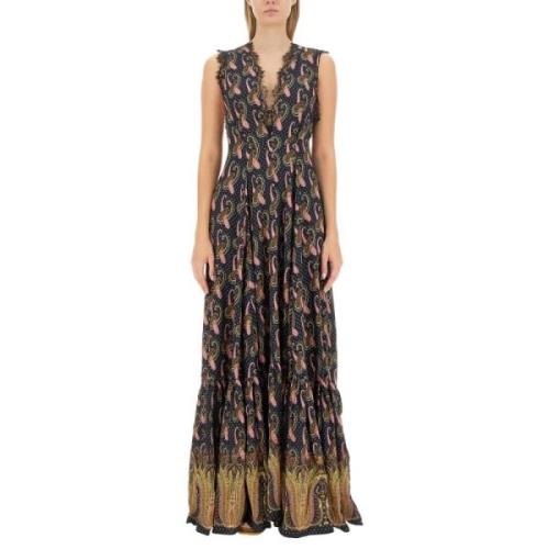 Elegante Lange Maxi Jurk Etro , Black , Dames