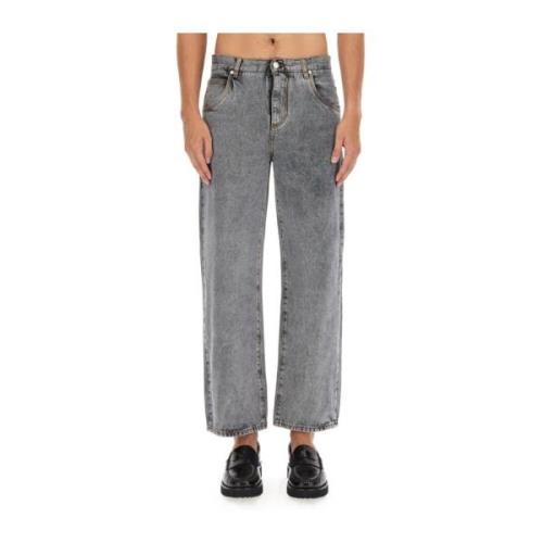 Klassieke Straight Fit Denim Jeans Etro , Gray , Heren