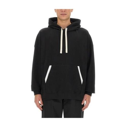 Stijlvolle Katoenen Hoodie voor Mannen Palm Angels , Black , Heren