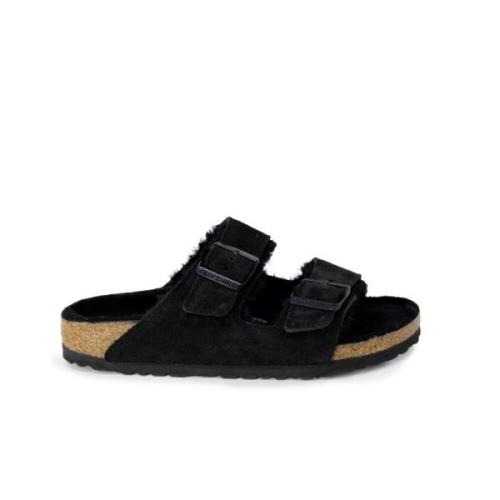 Zwarte Damesslippers - Gezellige Stijl Birkenstock , Black , Dames