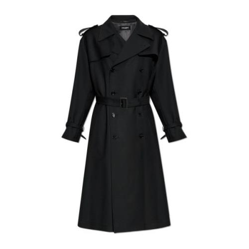 Dubbelrijige trenchcoat Dolce & Gabbana , Black , Heren