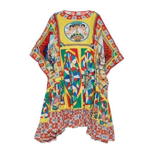 Oversized jurk met print Dolce & Gabbana , Multicolor , Dames