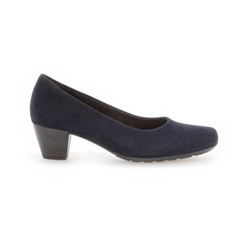 Marine leren pumps Gabor , Blue , Dames