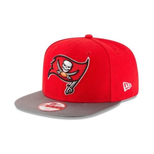 Rood/Zwart platte klep pet NFL-stijl New Era , Red , Heren