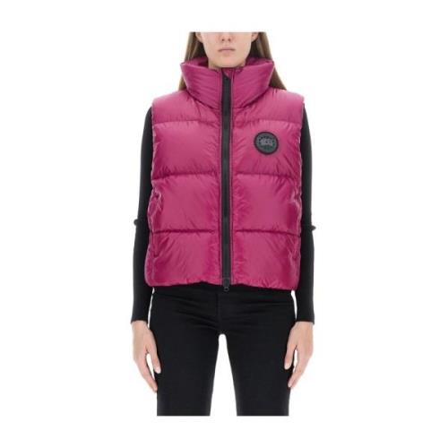 Logo Donsvest voor Vrouwen Canada Goose , Pink , Dames