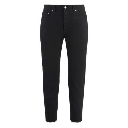 Slim Fit Jeans met Metalen Details Golden Goose , Black , Heren