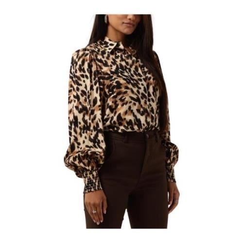 Kleurrijke Luipaardprint Blouse Y.a.s , Brown , Dames