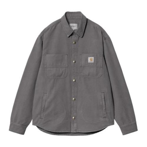 Grijze Grafiet Canvas Jas Carhartt Wip , Gray , Heren