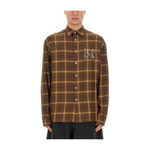 Monogram Casual Shirt Kwaliteit Comfort Modern Palm Angels , Brown , H...