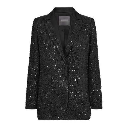 Pailletblazer met klassieke silhouet MOS Mosh , Black , Dames