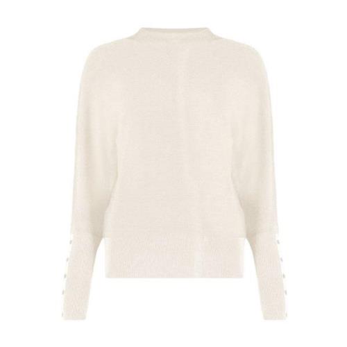 Mock Neck Gebreide kleding met Lurex Details Bloomings , Beige , Dames