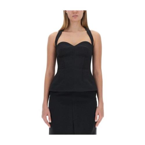 Mouwloze Polyester Top Philosophy di Lorenzo Serafini , Black , Dames