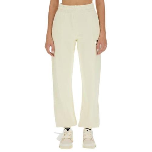 Katoenen Joggingbroek voor Vrouwen Off White , Beige , Dames