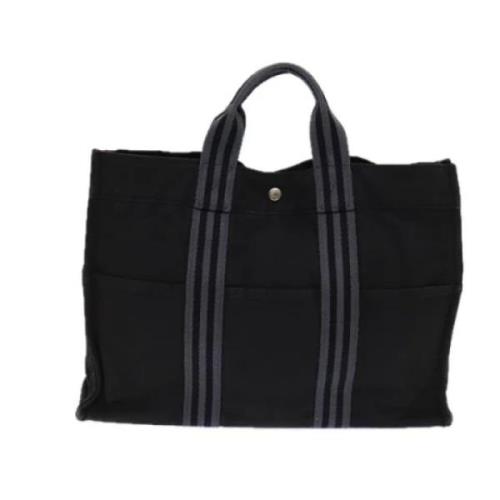 Pre-owned Canvas handbags Hermès Vintage , Black , Dames