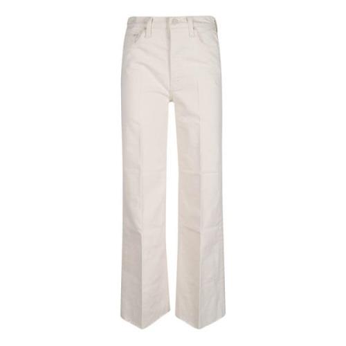 Roller Fray Jeans Mother , White , Dames