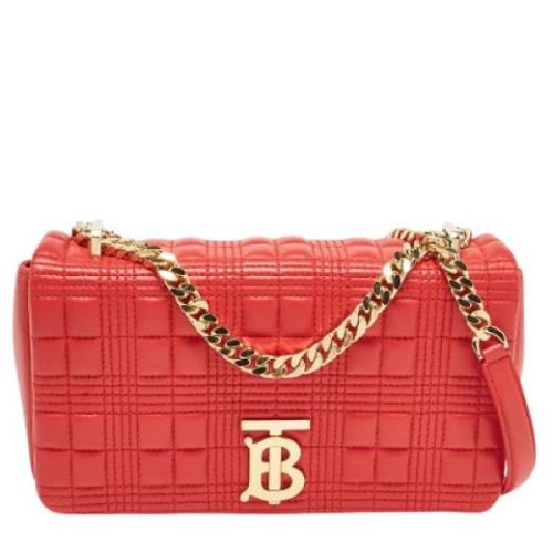 Pre-owned Leather shoulder-bags Burberry Vintage , Red , Dames