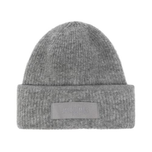 Grijze Wol Alpaca Blend Beanie Jacquemus , Gray , Unisex