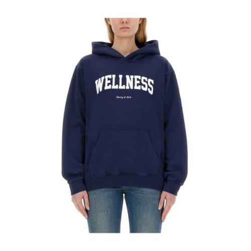 Logo Hoodie, 100% katoen, gemaakt in de VS Sporty & Rich , Blue , Dame...