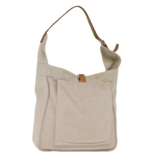 Pre-owned Canvas shoulder-bags Hermès Vintage , White , Dames