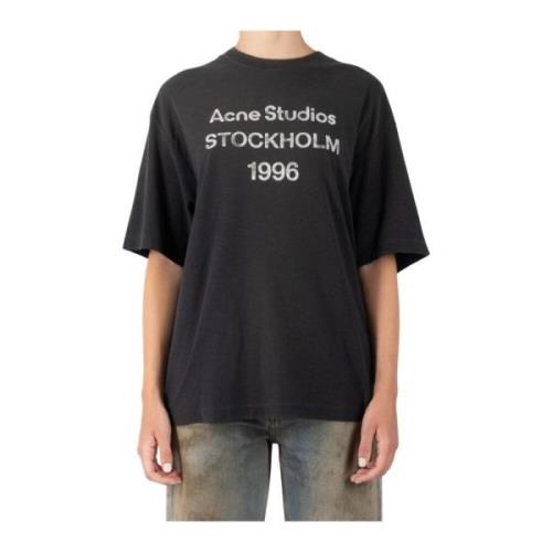 Zwarte Casual T-shirt Acne Studios , Black , Dames