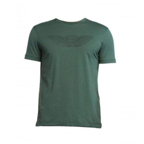 Gedrukte T-shirt Collectie voor Mannen Armani , Green , Heren