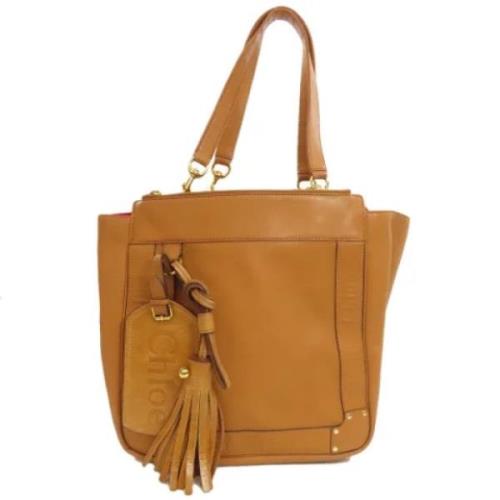 Pre-owned Leather handbags Chloé Pre-owned , Brown , Dames