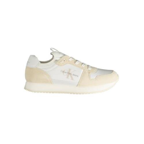 Witte polyester sneakers met contrastdetails Calvin Klein , White , He...