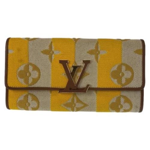 Pre-owned Canvas wallets Louis Vuitton Vintage , Yellow , Dames