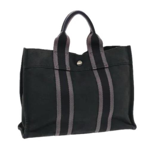 Pre-owned Canvas totes Hermès Vintage , Black , Dames