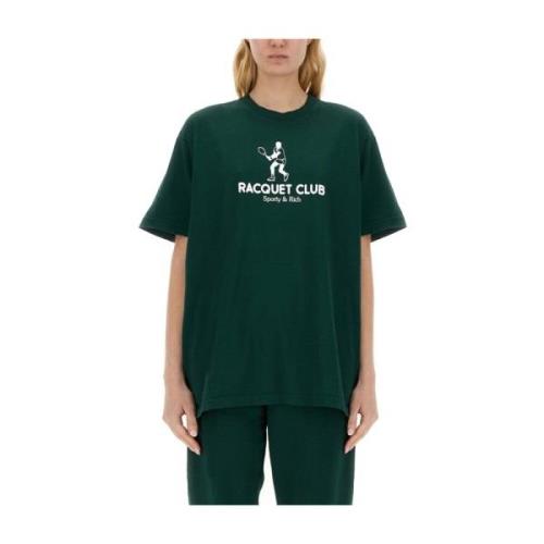 T-shirt met logo Sporty & Rich , Green , Dames