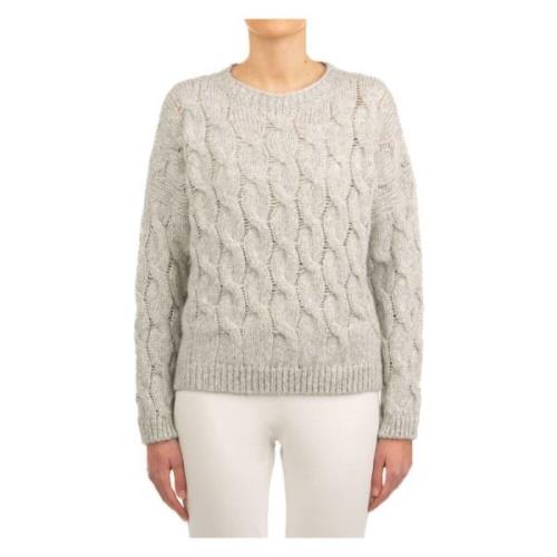 Grijze Gebreide Ronde-Hals Trui Le Tricot Perugia , Gray , Dames