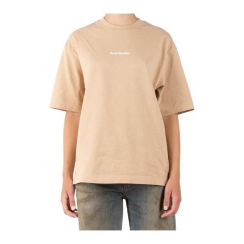 Beige Katoenen T-shirt voor vrouwen Acne Studios , Beige , Dames