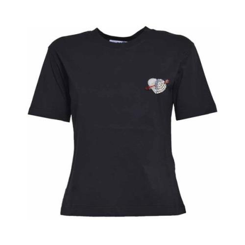 Zwarte T-shirts en Polos Msgm , Black , Dames