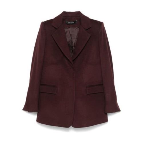 Bordeaux Wol Kasjmier Blazer Federica Tosi , Red , Dames