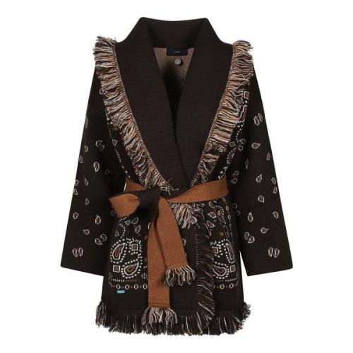 Jacquard Cardigan met Bandana Patroon Alanui , Black , Dames