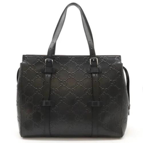 Pre-owned Leather totes Gucci Vintage , Black , Dames