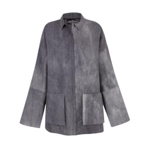 Rocco, overshirt in linnen en zuivere wol lila mêlee Cortana , Gray , ...