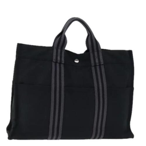 Pre-owned Canvas handbags Hermès Vintage , Black , Dames