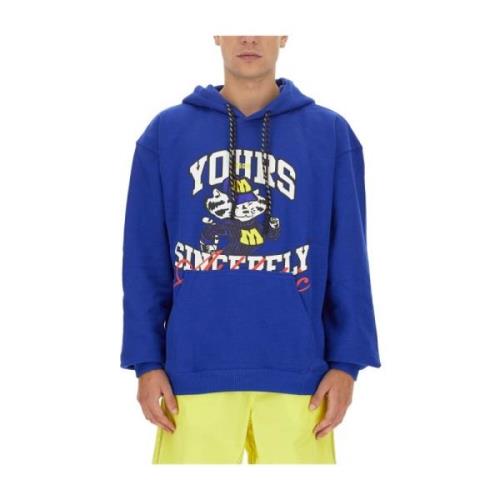 Hoodie met logo voor mannen Msgm , Blue , Heren