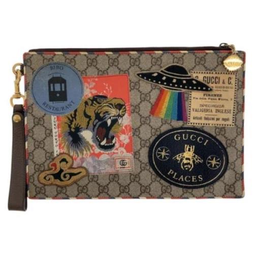 Pre-owned Canvas clutches Gucci Vintage , Brown , Dames